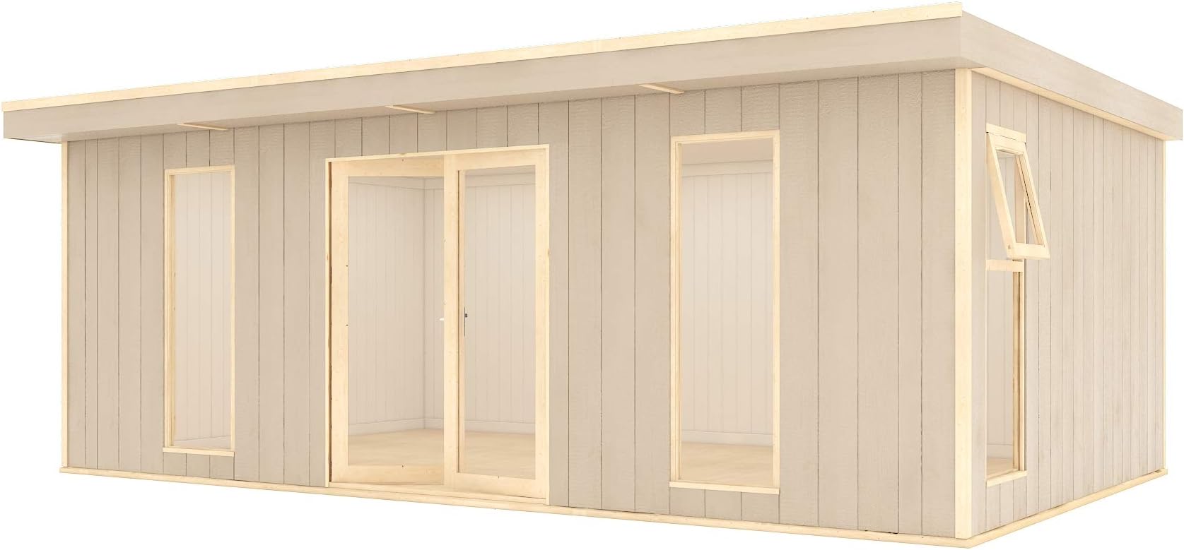 Project Timber 20 x 12 Evolution Insulated Long Window Pent Garden Room Shed with 19mm T&G Floor 6.09m x 3.65m
