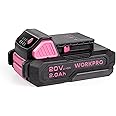 WORKPRO 20V 2.0Ah Replacement Li-ion Battery for 20V Pink Cordless Drill Driver (W004580AE)