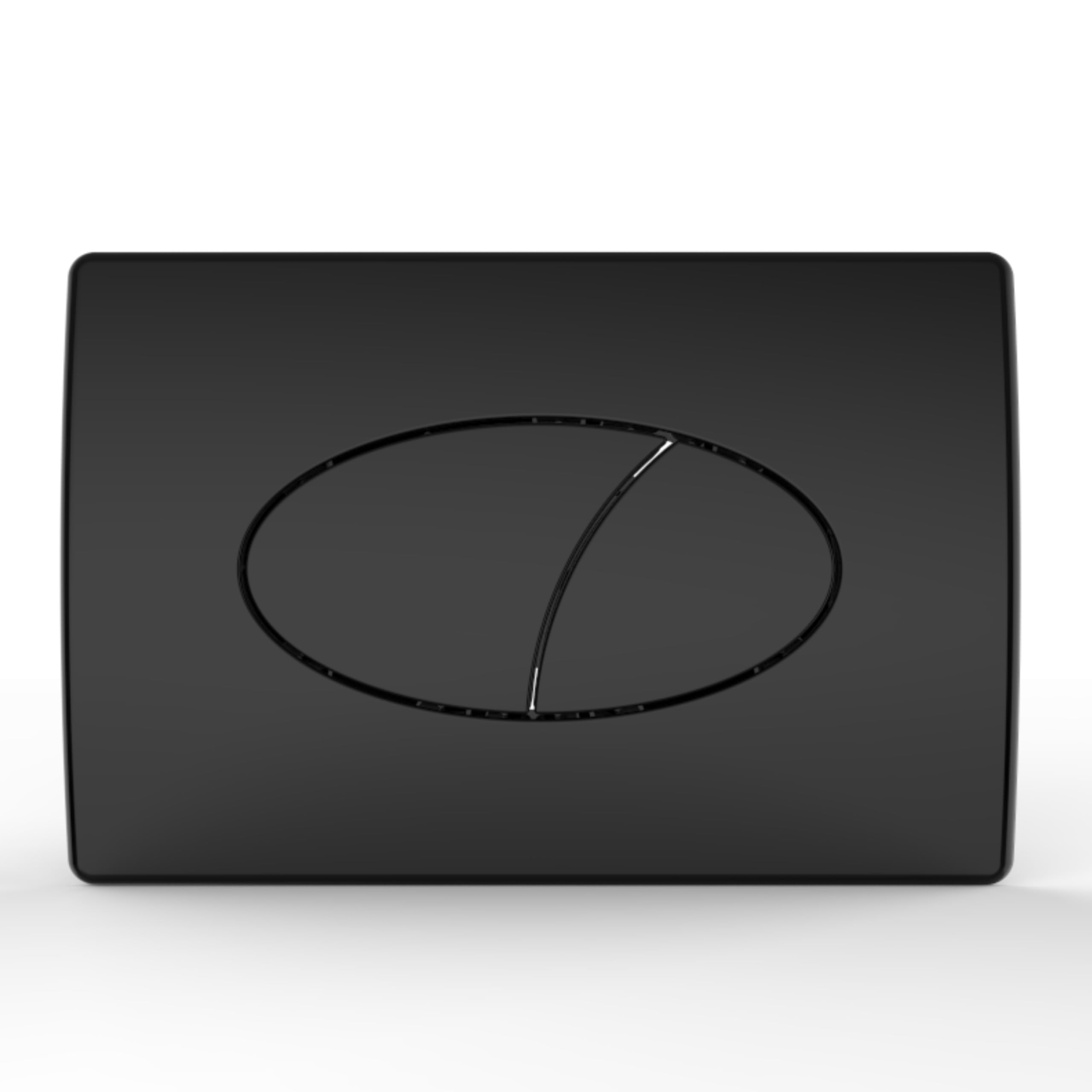 Excel Home Toilet Flush Button Replacement - Dual Button Toilet Flush Plates - Pneumatic Technology - Fingerprint Resistant Compatible with Air Houses - Oval Push Button Design (Matt Black)