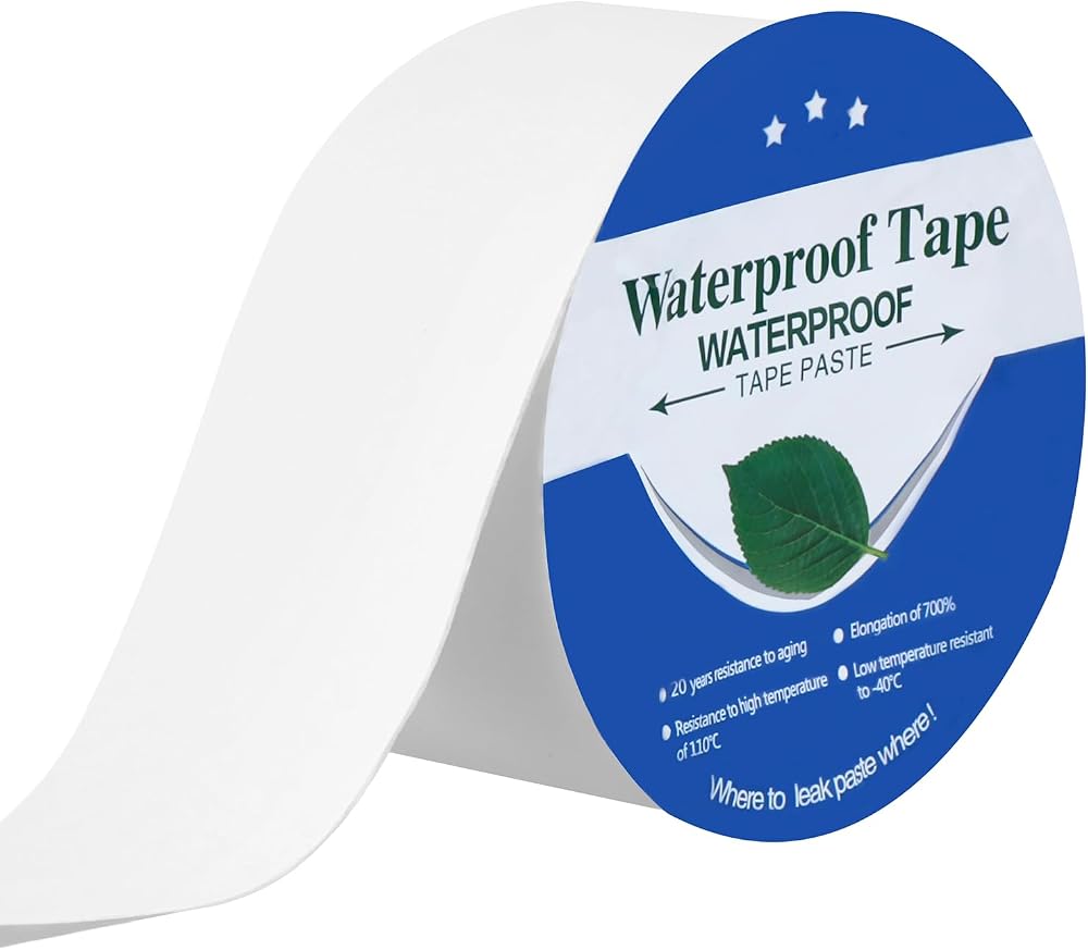 QWORK Butyl Tape White 5cm x 5m Waterproof Sealing Tape Roof Pipes