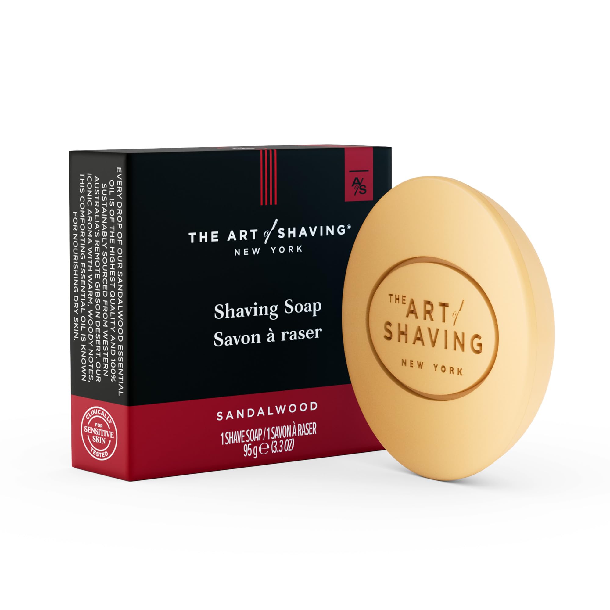 The Art of Shaving Shave Soap Refill – Rich Lather Restores Hydration & Protects Against Razor Burn & Post-Shave Irritation – Dermatologist-Reviewed – Sandalwood, 3.3oz