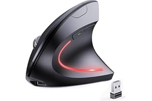 Ergonomic Wireless Mouse, Bluetooth+USB A(2 in 1) Connection, 5 Levels Up to 4800 DPI, 6 Silent Buttons, 2.4GHz Carpal Tunnel