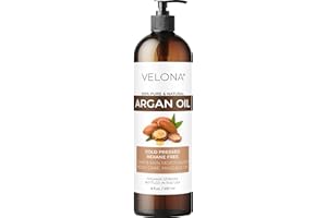 velona Argan Oil - 8 Fl Oz | 100% Pure and Natural | Morocco Oil | Skin, Body and Face Care | Nails Protector | Unrefined, Cold Pressed | Cap Kit