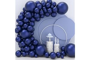 JOYYPOP Navy Blue Balloons 110 Pcs Navy Blue Balloon Garland Kit Different Sizes 5 10 12 18 Inch Dark Blue Balloons for Birthday Anniversary Party Decorations