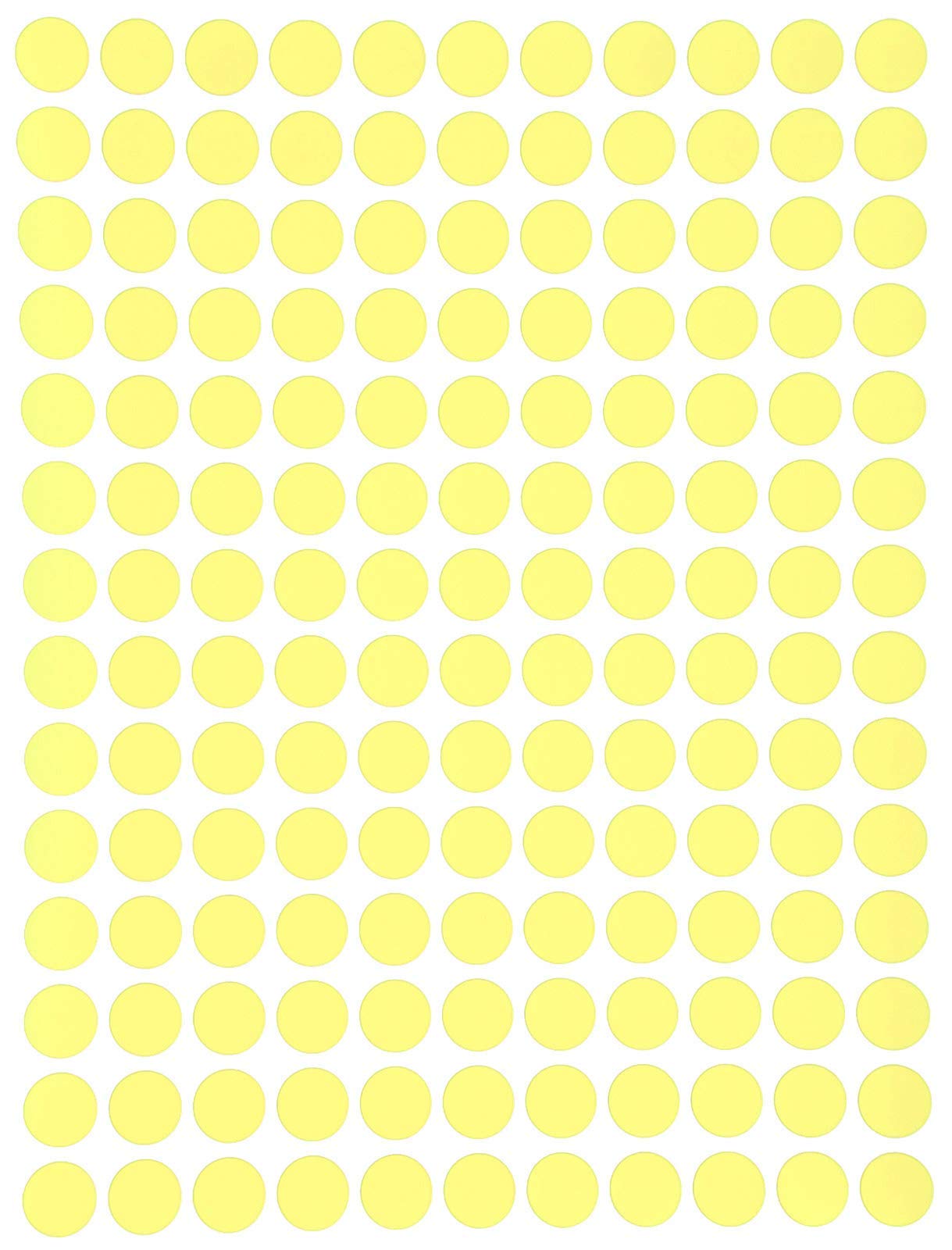Royal Green Coloured Sticker Dots Pastel Yellow 10mm - Colored Blank Stickers (1cm) - 2100 Pack