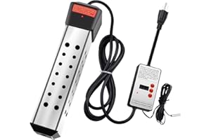 BUD K 2000W Immersion Water Heater,Portable Electric 304 Stainless Heaters -Auto Shut-Off Timer for Above Ground Inflatable Pool Tub Buckets Motorhome Camping Outdoor,Heat 5 Gallons Water in Minutes