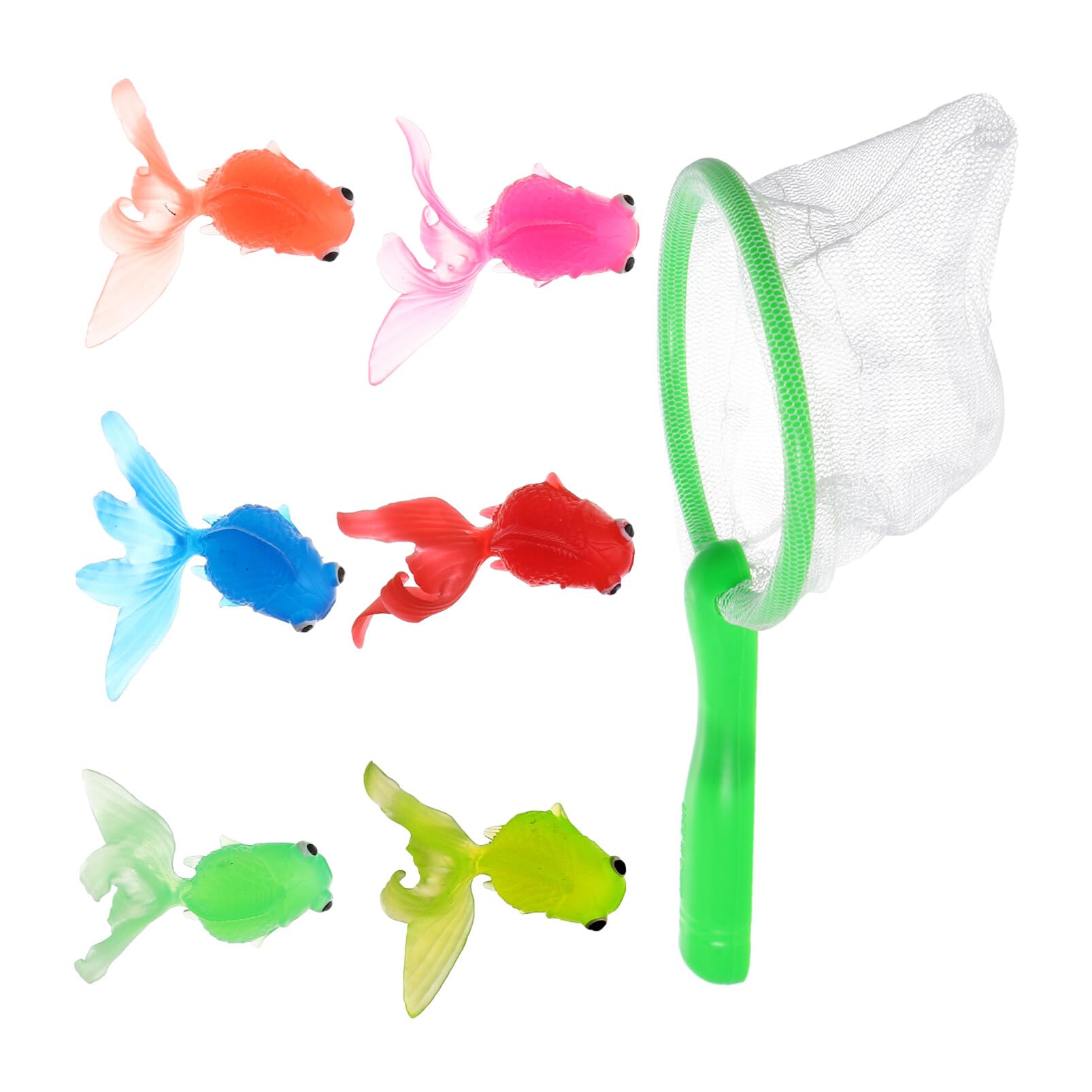 Photo 1 of 1 Set Soft Rubber Goldfish Suit Infant Suit Toddlers Toys Fishing Game Pool Dark Goldfish Fishing Toys Fish Net Game Infant Toy Bathtub for Baby Tubs Fishnet Take a Bath Child