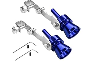 Hirificing 2PCS Exhaust Turbo Whistle, Loud Turbo Sound Booster Exhaust Muffler Pipe Aluminum Alloy Whistle,Car Roar Maker Turbo Sound Enhancer Whistle Simulator(XL-Blue)