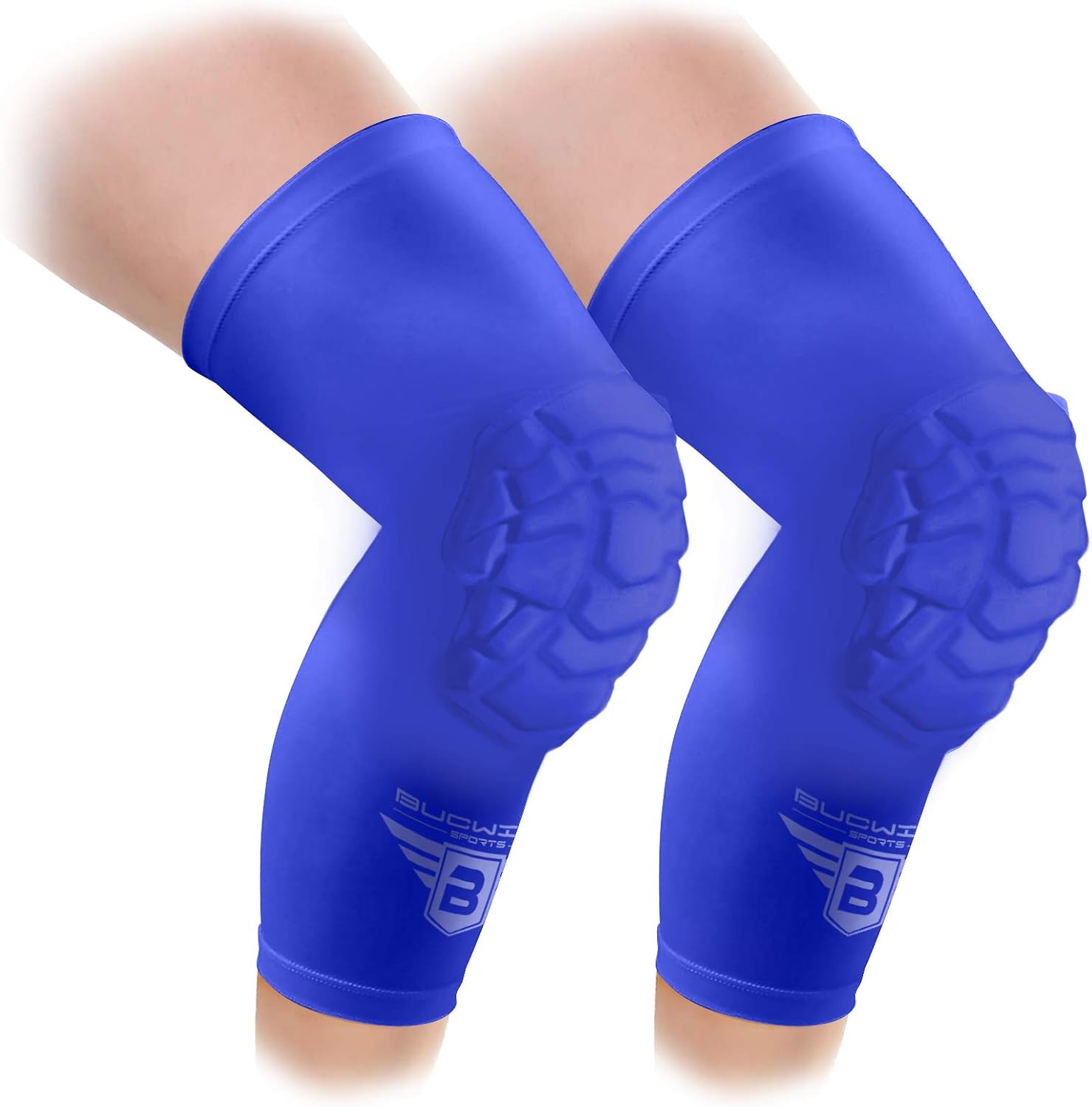 Bucwild Sports Knee Pads/Padded Compression Pro Knee Sleeves (1 Pair) Youth & Adult Sizes - Basketball Wrestling Volleyball Black White Red Blue : Sports & Outdoors