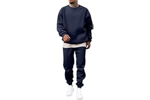 JMIERR Men's 2 Piece Outfits Crew Neck Sweatshirt Tracksuit & Joggers Sweatpants Sweatsuit Set
