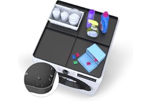 FAMSOULE Washer Dryer Top Protector Mat, 26.5“ x 26.5“ Protective Silicone Rubber Mat for Washing Machine or Dryer, Simple Partitioning Washing Machine Cover, Laundry Room Accessories (Black)