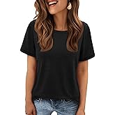 MIROMIHO Womens Short Sleeve Round Neck Shirts Summer Top Fashion Basic Tee