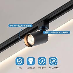 Hiiglxii 6-Light LED Track Lighting Kit with 6.6FT