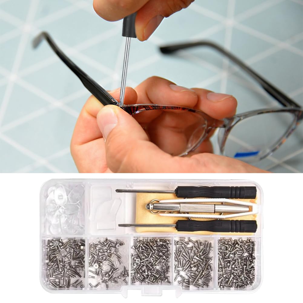 Eyeglass Repair Tool Set with Small Screw, Micro Screwdriver, Micro Screws, Micro Tiny Repair Screws, for Glasses, Sunglasses