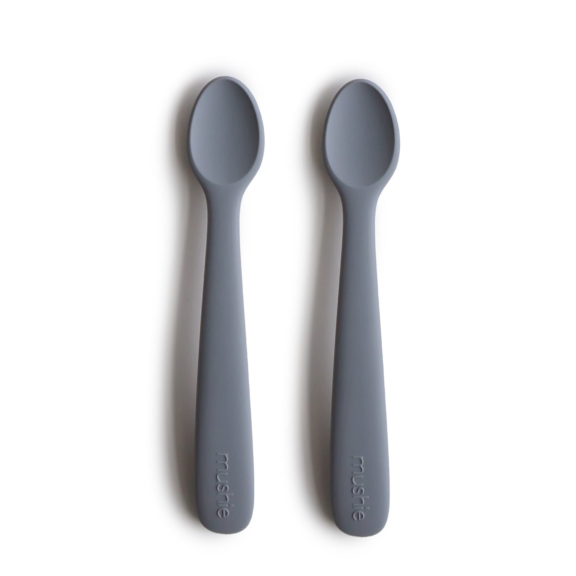 Mushie Baby Feeding Spoons | BPA-Free Silicone Spoons 2-Pack | Dishwasher Safe Durable Toddler Utensils | Tradewinds