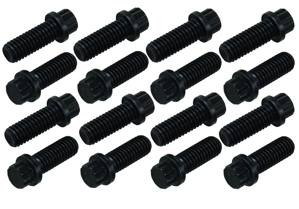 Photo 1 of Moroso 38713 Header Bolt Kit, Fits Small Block and Big Block Chevy, 3/8-16 x 1" Long, 12 point, Pack of 16