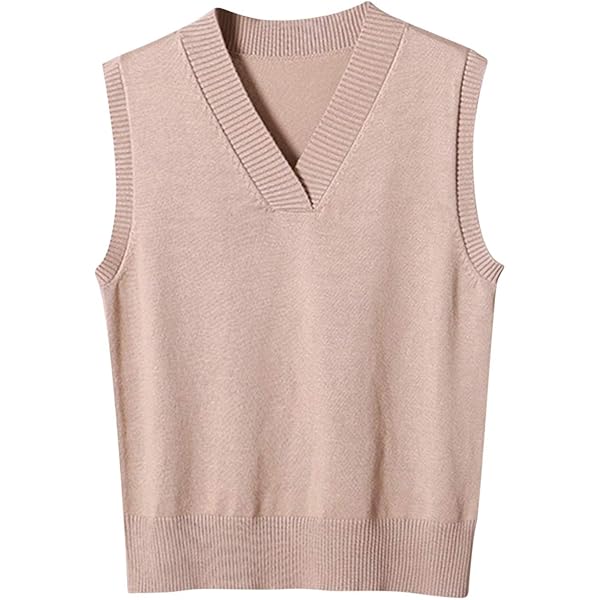 Women Basic Sleeveless V Neck Knit Sweater Vest Classic
