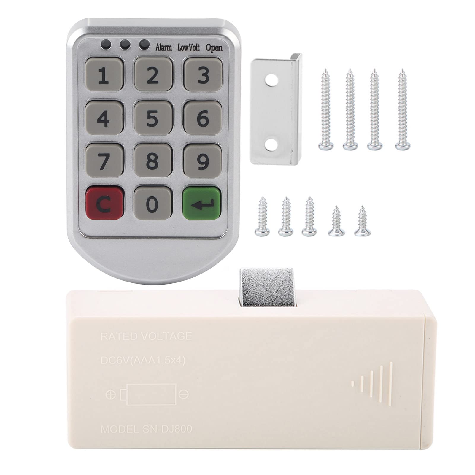 Electronic Cabinet Lock Kit Set, ABS Plastic Panel Digital Electronic Intelligent Password Keypad Number Cabinet Door Code Lock for Office Cabinets, DrawerAccess Control System
