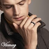 Vicmag 4X Strength Magnetic Copper Ring for Women 2 Pack Black Silver view 6