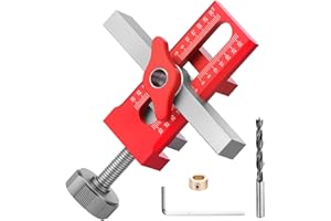 WhSunVo Aluminum Alloy Cabinet Door Installation Positioner for Woodworking Adjustable Length Cabinet Hardware Jig Clear Mark