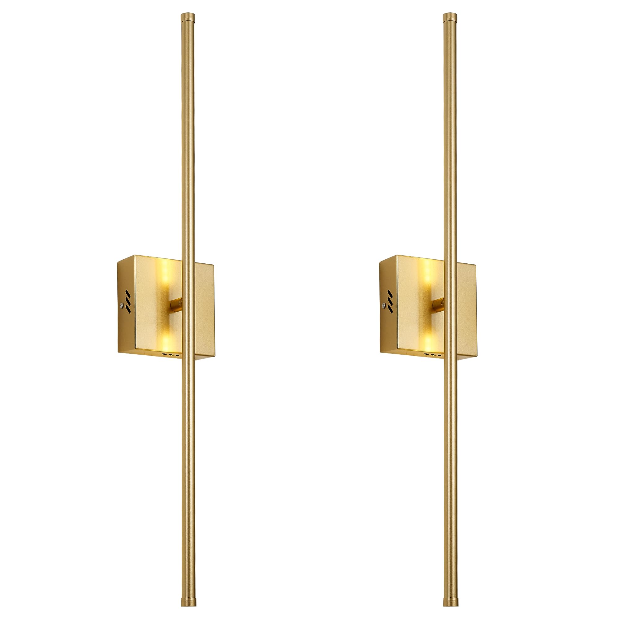 Photo 1 of KARTOOSH Modern Wall Sconces Set of Two, Dimmable Hardwired Wall Sconces, 350° Rotate, LED Matte Gold Wall Light Fixtures, 3000K Warm Light Wall Lamp for Bathroom, Living Room, 24.4 Inch (2 Pack)