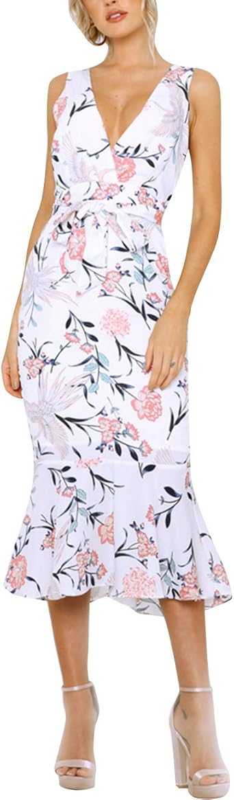 mermaid print dress womens