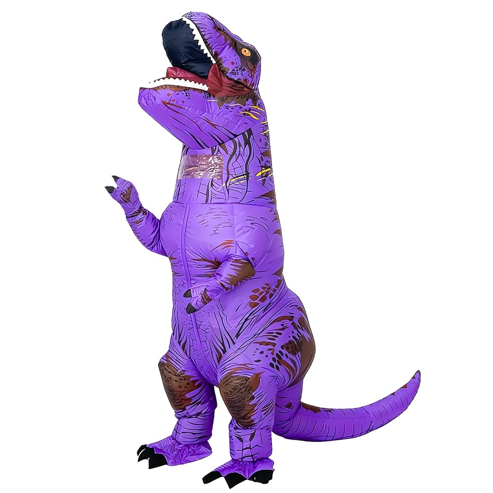 Rafalacy Inflatable Dinosaur Costume for Adult Blow up T-rex Costume Funny Dino Halloween Party Fancy Dress Outfit