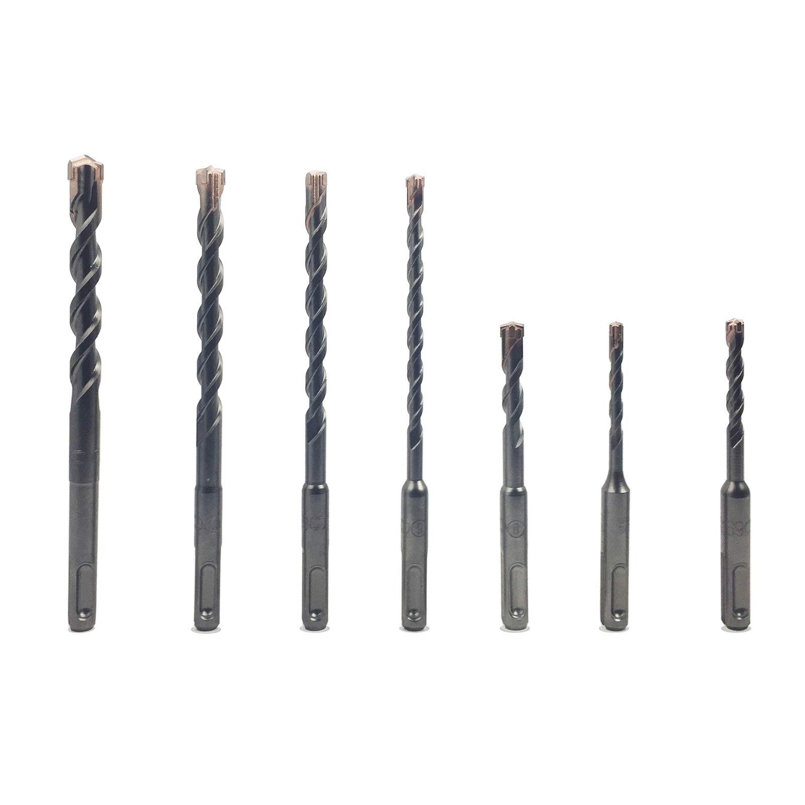NORTOOLS Rotary Hammer Drill Bit Sets 7 PCS SDS Plus Drill Tungsten Carbide Tip with Cross Head PGM Mark Power Tools ​for Masonry Concrete Granite