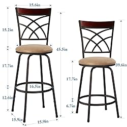 VECELO Barstools, Adjustable Counter Stools, Steel