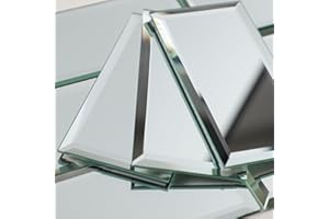 Miscasa 3"x6" Mirror Peel and Stick Backsplash Tile, Self Adhesive Reflections Silver Glossy Subway Wall Tile for Kitchen Bathroom Wall（40 pcs