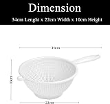 Plastific 24cm Plastic Colander with Handles White 4-Pack Collapsible view 3