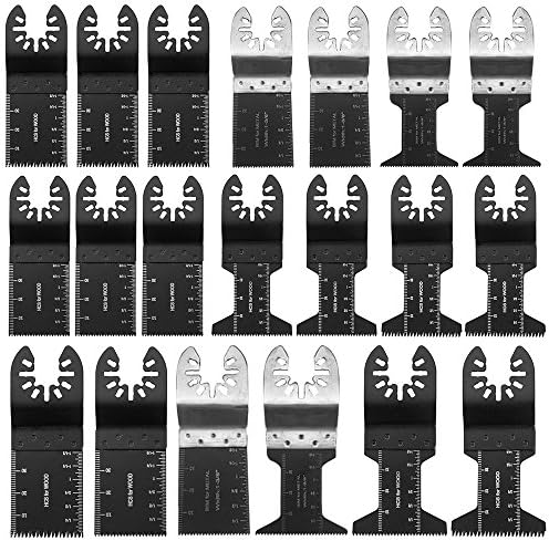 Hotbestus 20PCS Metal/Wood/Nail Universal Quick Release Oscillating Tool Blades,Multitool Saw Blade For Fein Multimaster, Porter Rockwell Cable ,Black &amp; Decker ,Bosch Craftsman and more