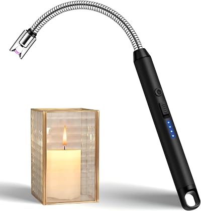 LcFun Electric USB C Lighter Flameless 360° Flexible Neck LED Display