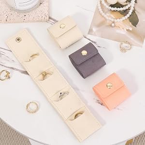 1 PC Foldable Travel Jewelry Roll, Portable Storage Box with Multiple Compartments and Buckle Closure for Earrings, Rings, Ne