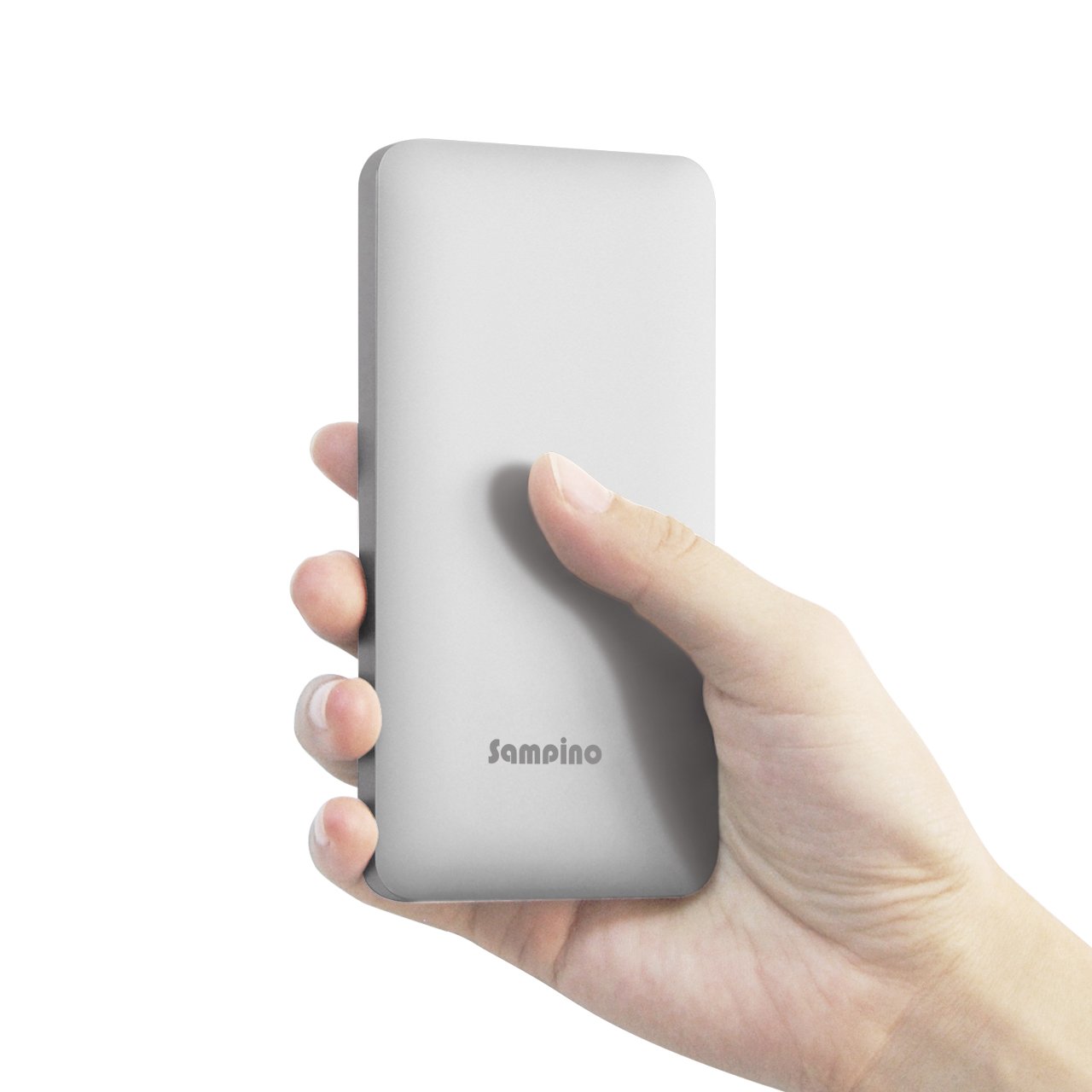 Sampino 5000 mAh Phone Charger for iPhone or Pokeman Go,1.0/2.1A Output External Battery Power Bank Dual USB Ports for iPhone Samsung Blackberry Microsoft HTC Portble DVD (Silver)