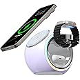 Kuulaa 3 in 1 Charging Station for Apple Devices, Mag-Safe Wireless Charger for iPhone Apple Watch and AirPods, Magnetic Charger for Android Samsung Smartwatch and Earphones (Purple)