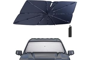 HIMUMOY Windshield Sun Shade Umbrella: for GMC Sierra-1500-2500-3500-2019-2024 2025 - Front Custom Car Window Shades - Foldable Sierra 1500 2500 3500 Sunshades Block UV Keep Cool