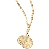 SHASHI Women's Double Coin Necklace, Gold, One Size
