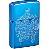 Zippo Zen Turtle Design High Polish Blue Pocket Lighter