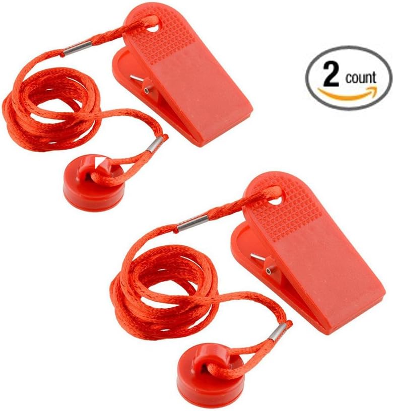 2 Pcs RichWealth Sports Running Machine Safety Safe Key Treadmill Magnetic Security Round Switch Red