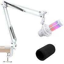 SUNMON Braço de Microfone Branco Compatível com HyperX QuadCast S