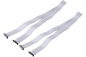 MECCANIXITY 2 Pcs IDC Flat Ribbon Cable, 2.54mm Pitch 32mm Width 100cm Long 26 Pin FC to FC Flat Ribbon Connector Jumper Wire