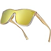 Jefoo Polarized Sunglasses Men Trendy Mirrored shades Women Reflective Sun Glasses UV Protection