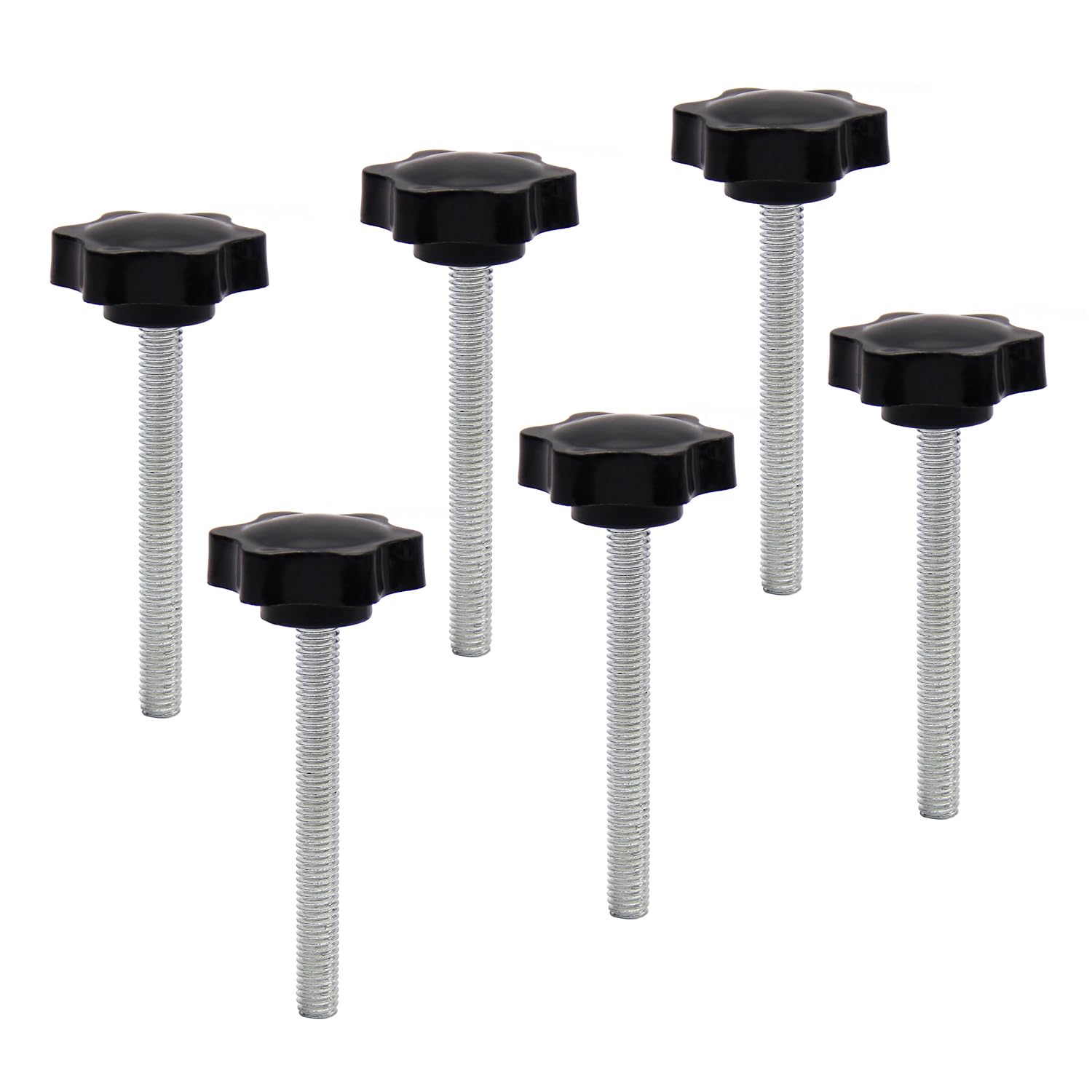 MroMax Clamping Handle Gripandles Screw Knobs Handgrips Star Knob M8 × 70mm Male Thread 6pcs