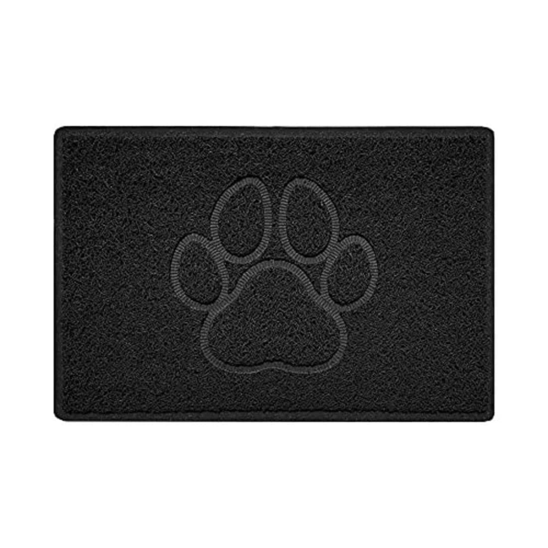 Nicoman Paw Embossed Shape Outdoor Only Dirt-Trapper Door Mat Washable Barrier Heavy Duty Doormat - (Drainage Open-Back, Small, Black, 60 x 40cm)