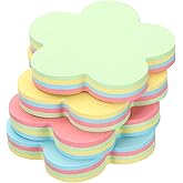 PATIKIL 2.7 x 2.7 Inch Flower Shape Sticky Notes, 3 Pads Cute Self-Stick Memo Pads Bright Colorful 100 Sheets/Pad for Home Office, 4 Colors
