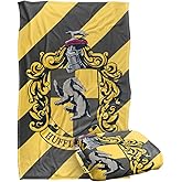 Harry Potter Stripe Hufflepuff Crest Silky Touch Super Soft Throw Blanket 36" x 58"