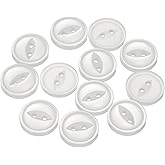 HARFINGTON 12pcs 24L Cream White Round Sewing Buttons 15mm 5/8" Resin 2-Hole Fish Eye Craft Replacement Button for Craft Pants Dress Skirt Clothing Fastener Buttons