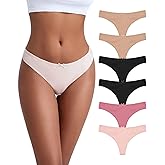 Jo & Bette Cotton Thongs for Women - 6 or 12 Pack Panties - Thongs Underwear Women Breathable No show Seamless