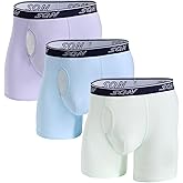 SHIQINUO Mens Cotton Boxer Briefs Pack - Moisture Wicking Cotton Underwear for Men, Men's Underwear Boxer Brief, 3Pack